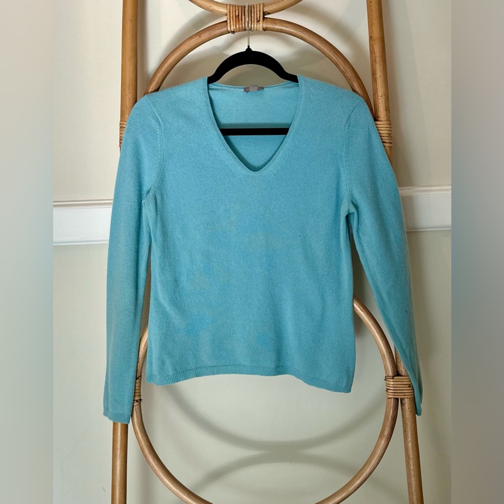 Ann Taylor Cashmere Blend Aqua Sweater